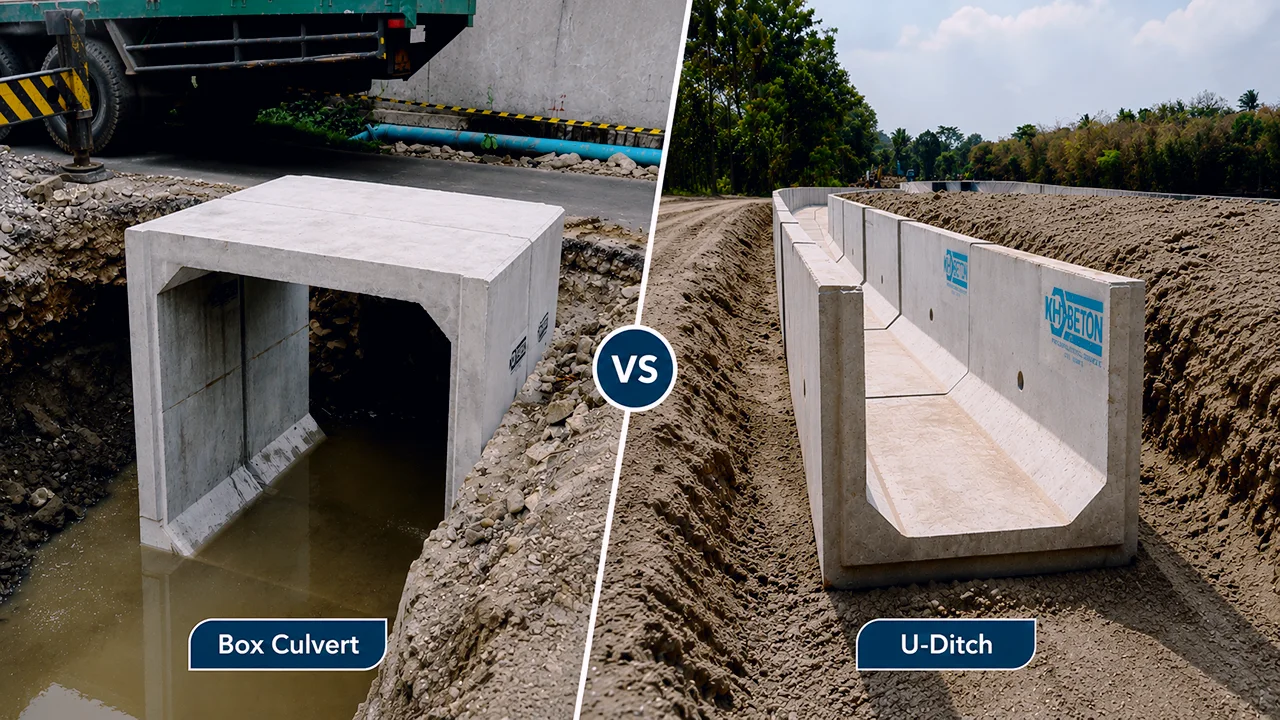 Perbedaan Box Culvert dan U-Ditch: Jangan Sampai Salah Pilih untuk Sistem Drainase