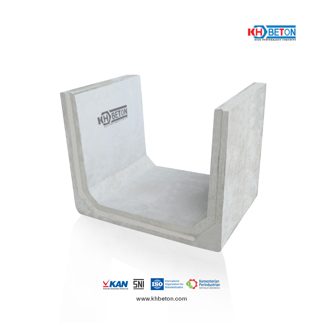 u ditch 60x60, harga u ditch 60x60, saluran beton pracetak, uditch KH Beton, precast drainase besar, supplier u ditch